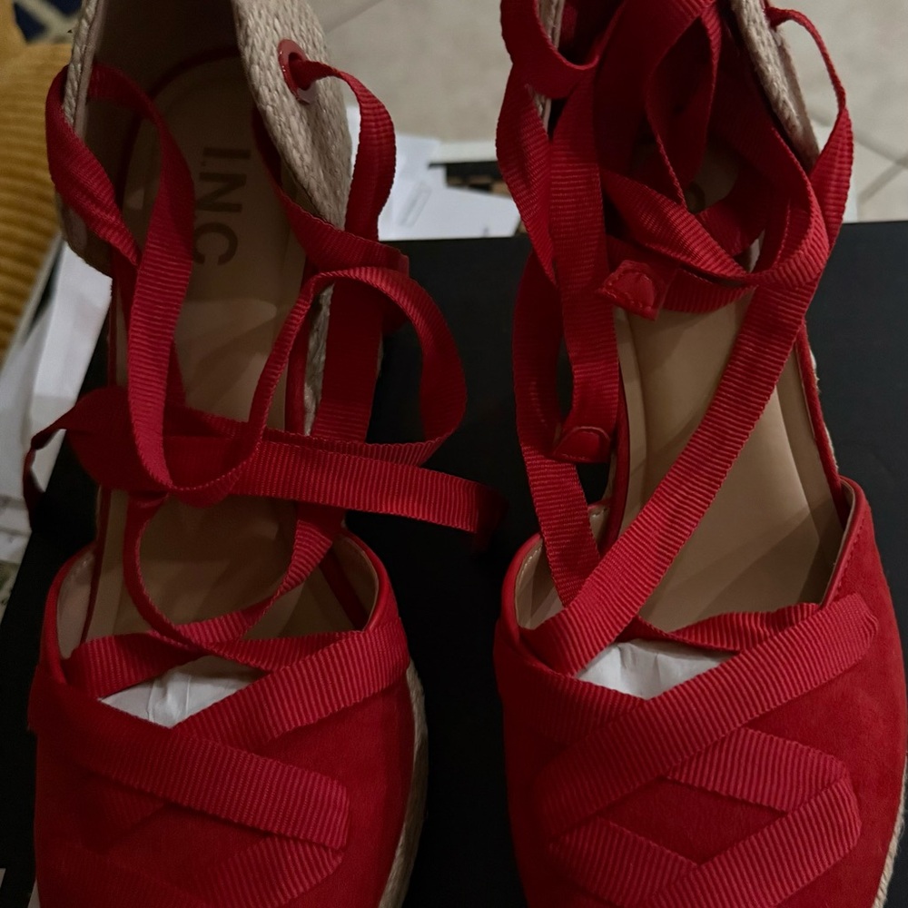 INC International Concepts Red Espadrille Flats